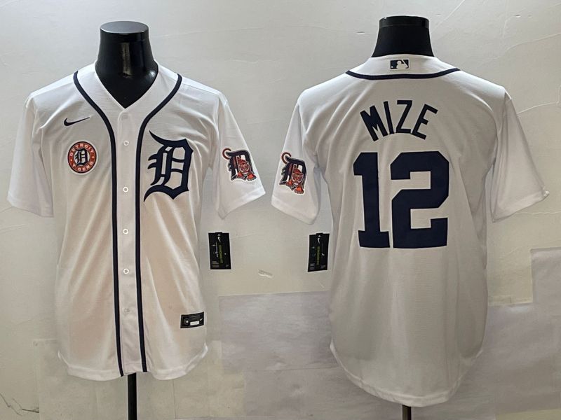 Men Detroit Tigers #12 Mize White Game 2025 Nike MLB Jersey style 7